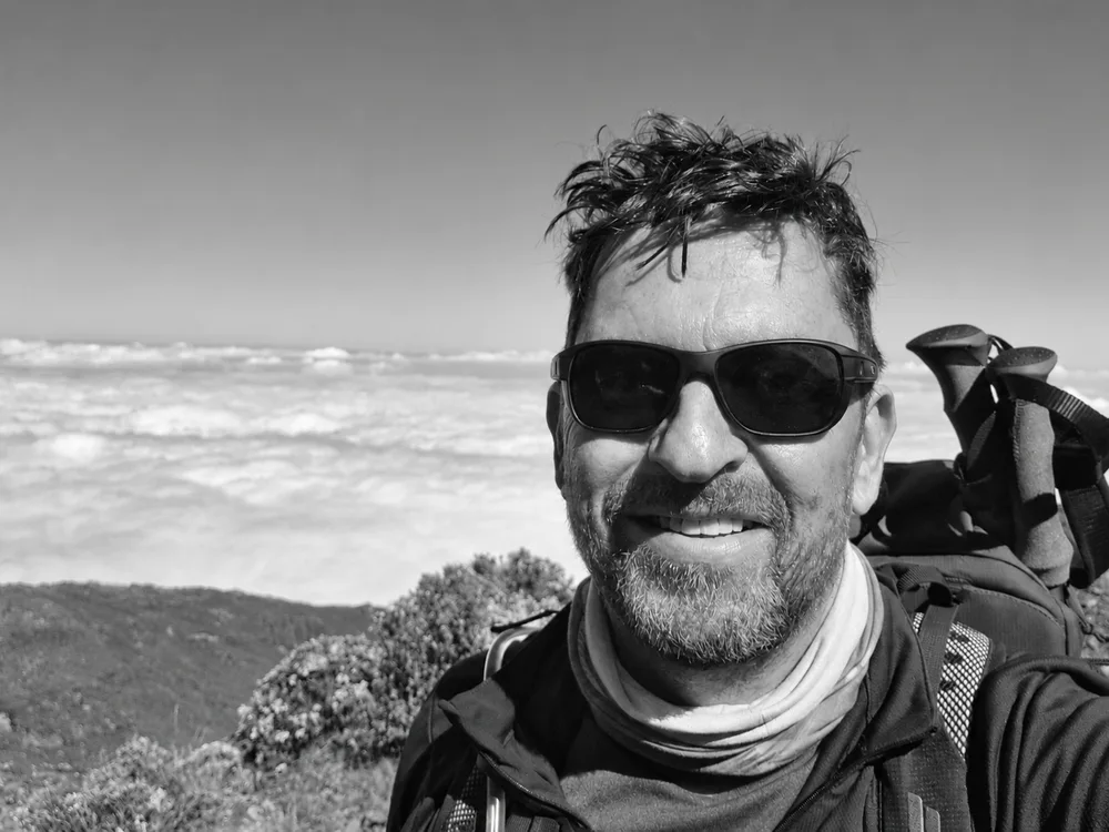 David Holloway on a mountain trail